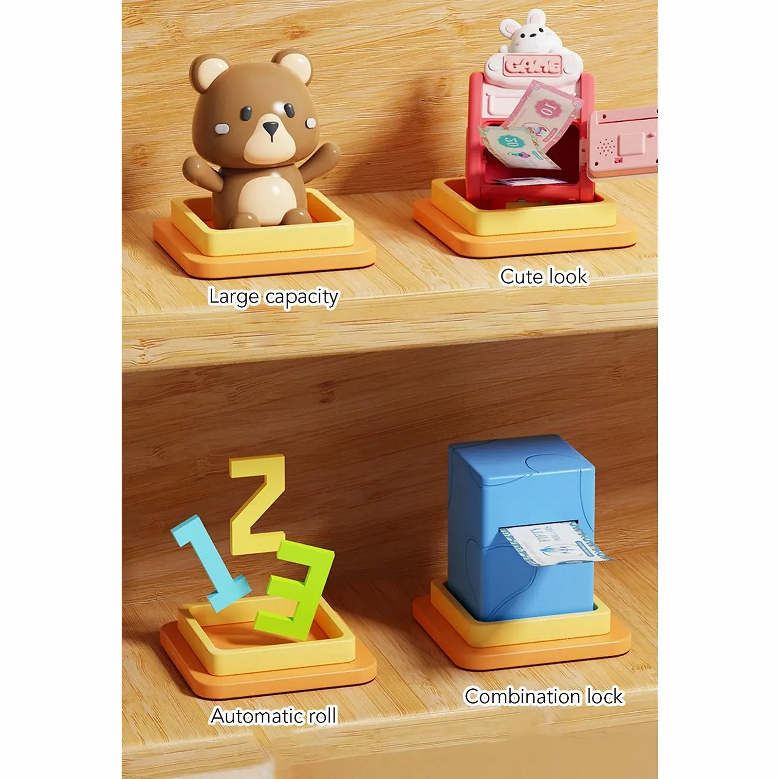 Скарбничка Tbest Електронна з відбитком пальця та паролем Пет-дизайн, фото №4