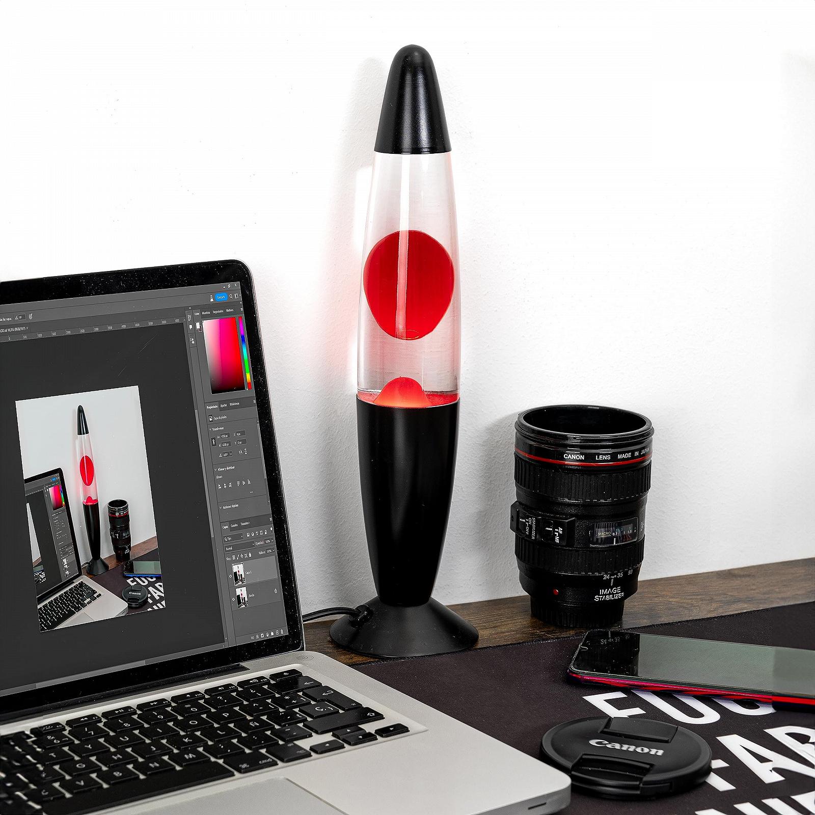 Лавова лампа GIFTMARKET ретро 34 x 8,5 см з 2 лампочками Червона, фото №3