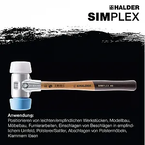 Киянка Simplex 3117.051 50 : 40 з синьою гумою та суперпластиком synthetic.ua - Фото 1
