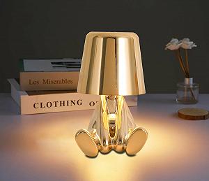 Настольная лампа ELINKUME Touch Cute Small Golden Man LED USB 3-уровневая яркость Диммируемая - Фото 1