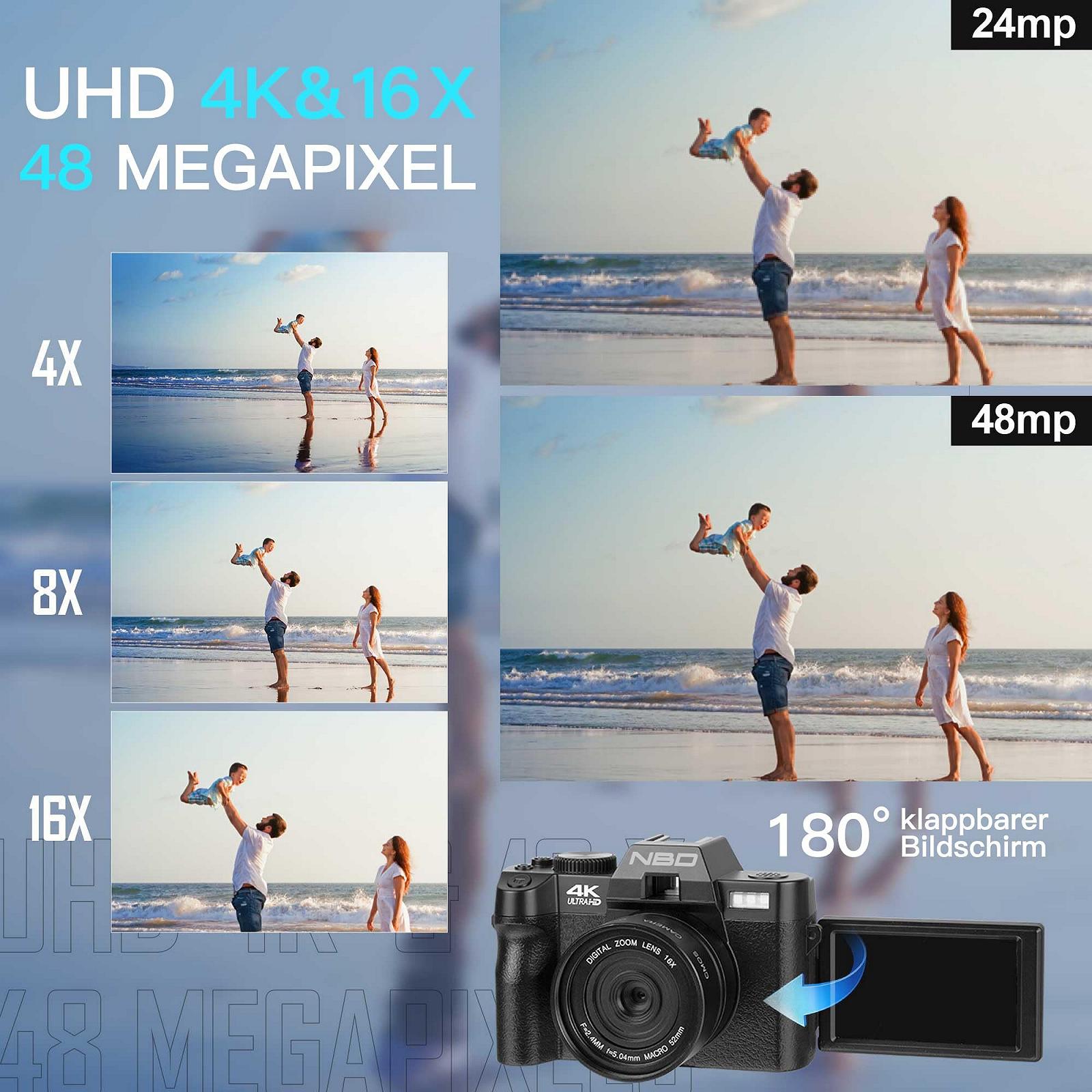 Цифровая камера NBD 4K 48MP 16X Zoom - Black, фото №2 Цифровая камера NBD 4K 48MP 16X Zoom - Black, фото №2