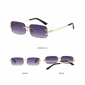 Сонцезахисні окуляри Retro Rectangular Без оправи Модні synthetic.ua - Фото 1