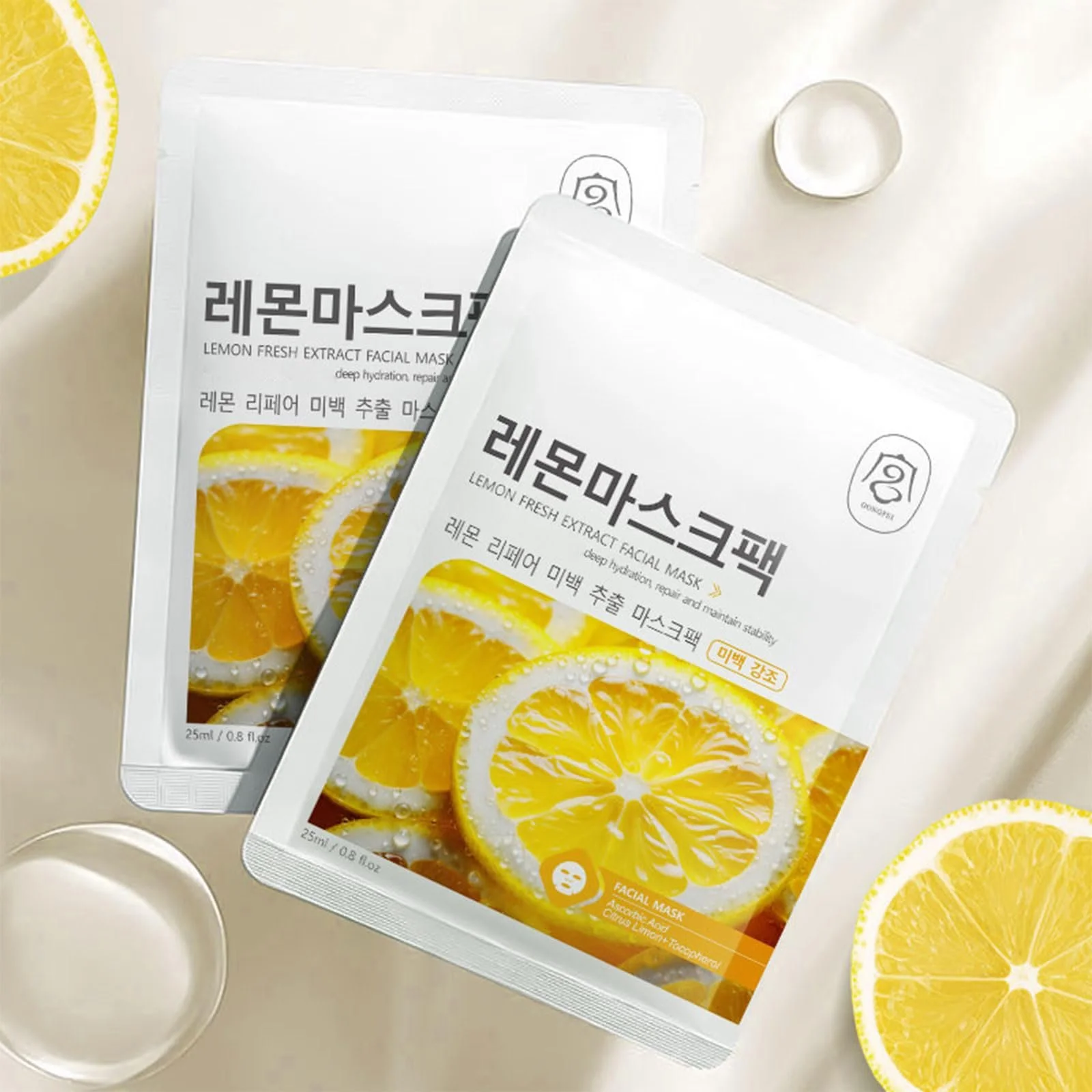 Тканинна маска Shefave, 8 шт, корейська маска для обличчя, вітамін C, фото №3