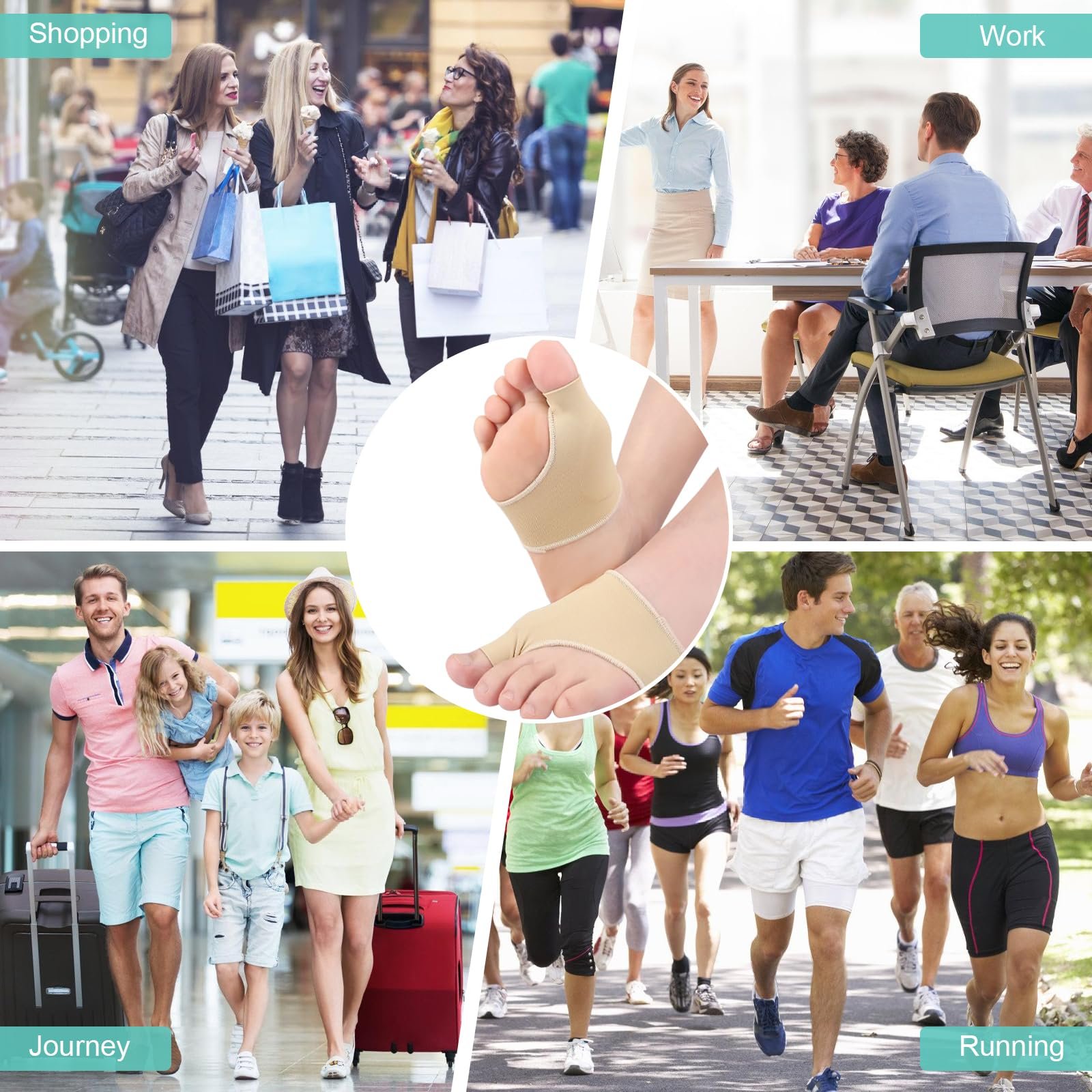 Носки для коррекции Hallux Valgus, бежевые, для мужчин и женщин, для облегчения боли при молоткообразных пальцах, для защиты плюсневой кости, фото №7