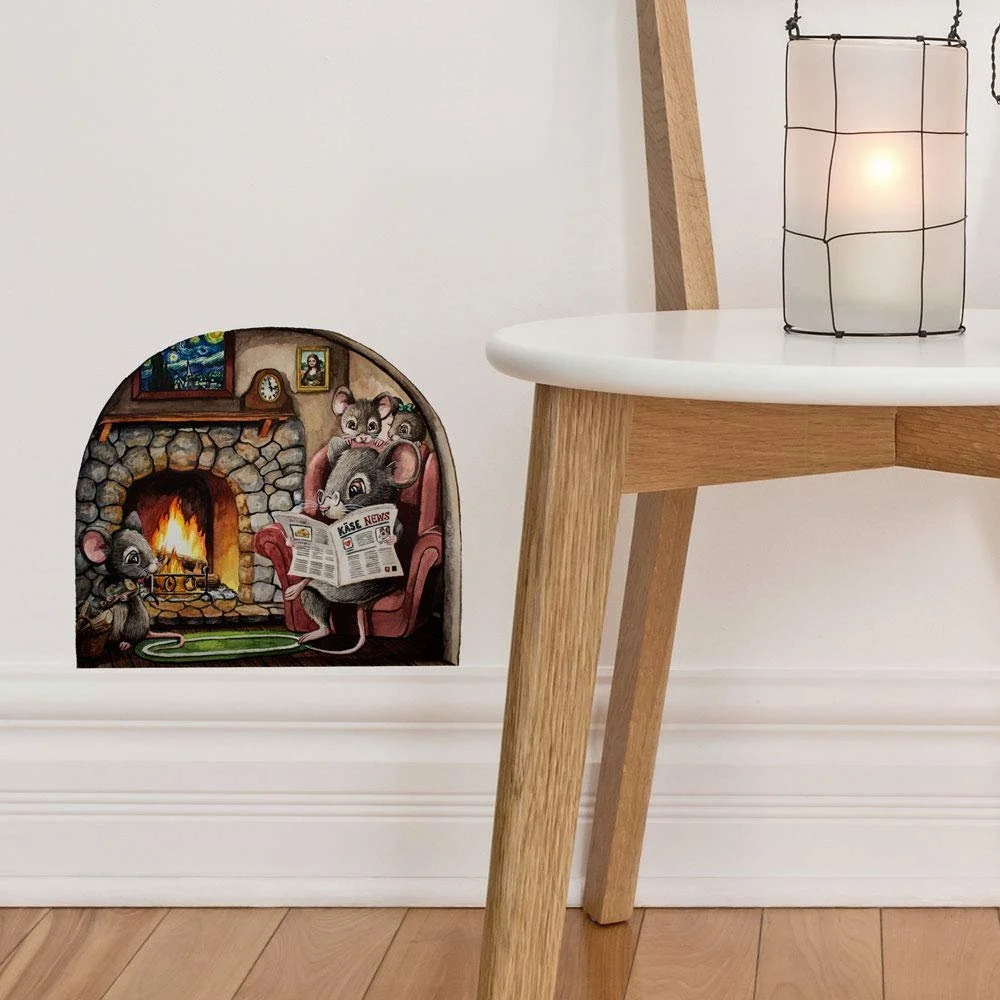 Наклейка на стіну ilka parey wandtattoo-welt Mouse Family on Fireplace Мишача родина біля каміна, фото №4 Наклейка на стіну ilka parey wandtattoo-welt Mouse Family on Fireplace Мишача родина біля каміна, фото №4