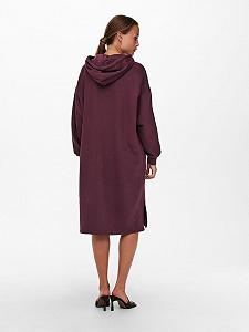 Сукня ONLCHELSEA LIFE L/S OVERSIZE DRESS SWT 15241307-Winetasting ONLY Бордовий M synthetic.ua - Фото 1
