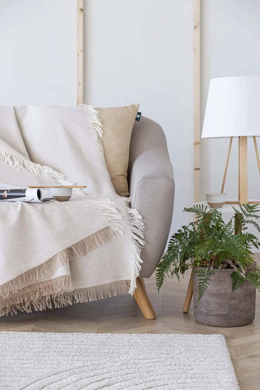 Покрывало для кровати Todocama Многоцелевое Накидка на диван Jarapas Однотонное (180 x 260 см, Песочно-бежевый), фото №5