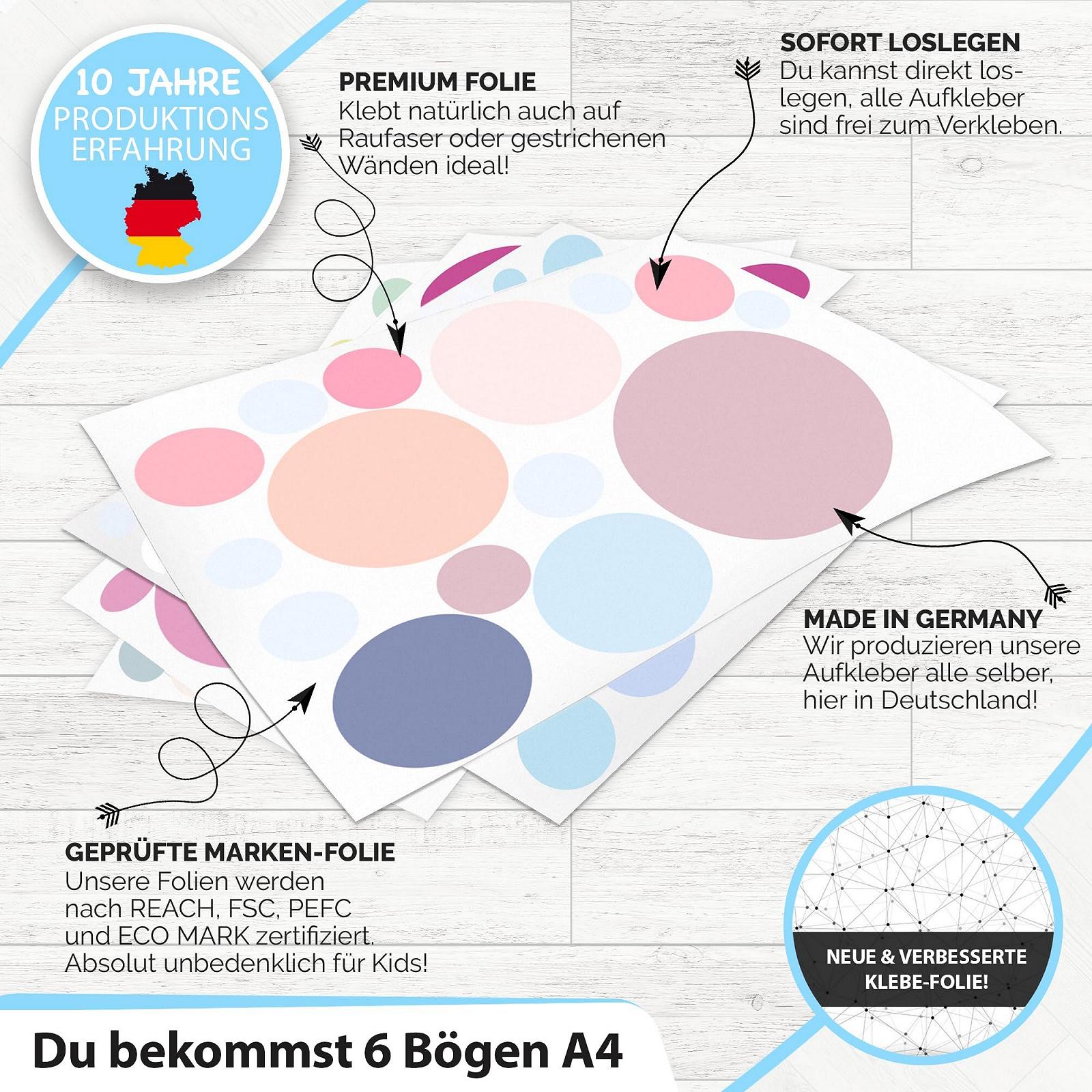 Наклейки на стену ELES VIDA Dots 100 шт. Золотистые круги для детской комнаты, фото №4