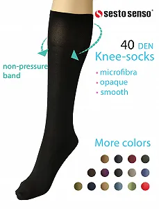 Гольфы Sesto Senso Микрофибра Непрозрачные 40 Ден Цветные Шелковистые Гладкие, 6 пар synthetic.ua - Фото 1
