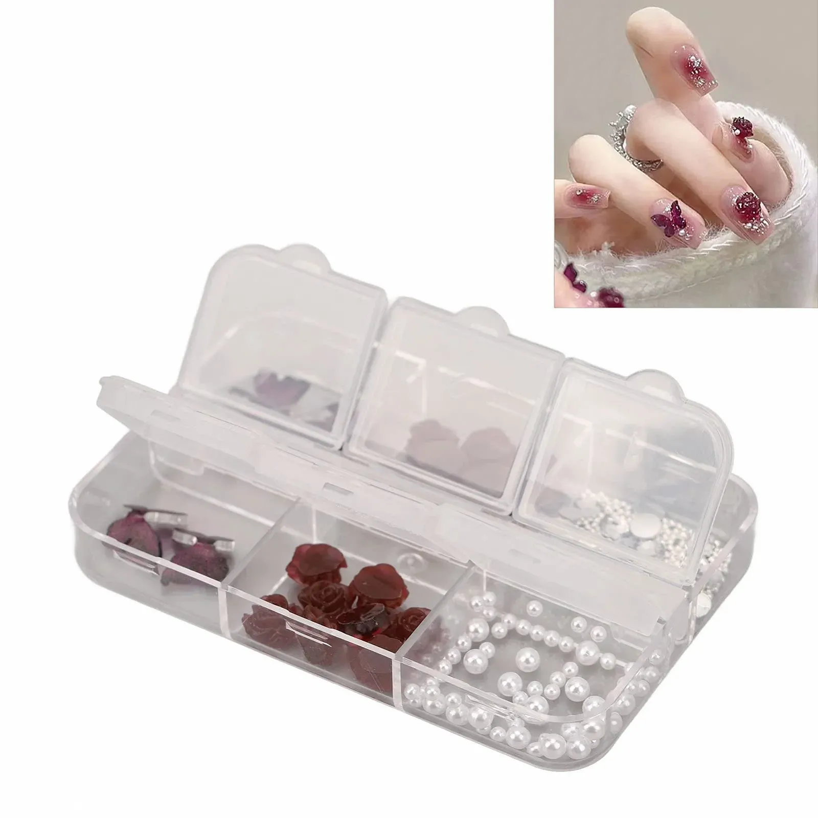 Милые 3D подвески для ногтей Бабочки Блестки для ногтей Стразы Украшения для ногтей Блестящие аксессуары для DIY поделок Дизайн ногтей Маникюрный декор, фото №1