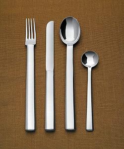 Набор столовых приборов Alessi Rundes Modell: вилки, столовые ножи, шесть чайных ложек из нержавеющей стали 18/10, полированная, серебряный synthetic.ua - Фото 1