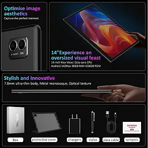Планшет 14 '' BEYNIVAN M708 12+24/512Gb 4G 2-SIM 8 ядер Android 15 11580 mAh Чорний synthetic.ua - Фото 1