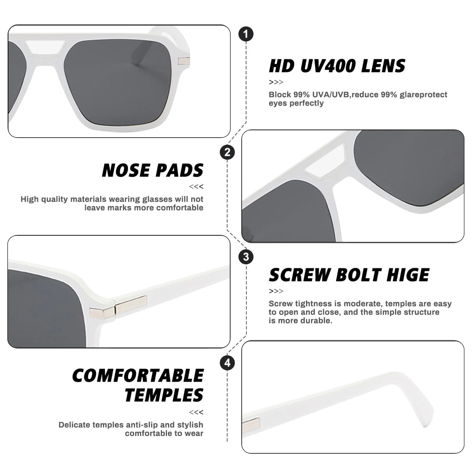 Солнцезащитные очки Ретро AOWVUTS 70-х годов Прямоугольные Модные, фото №3