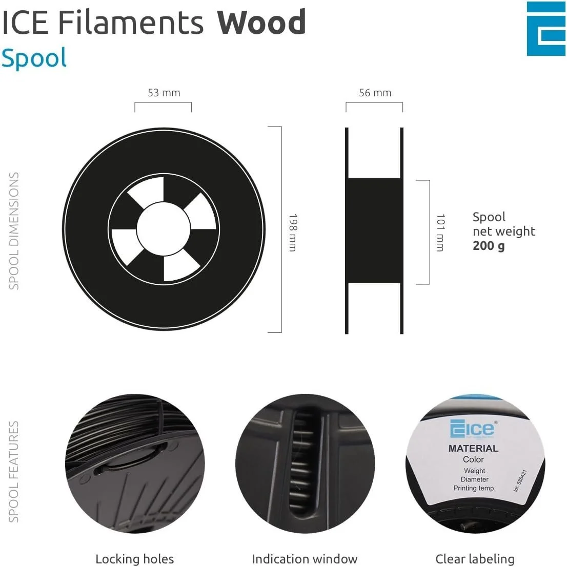 Филамент для 3D-принтера ICE Filaments Wood Composite, фото №4