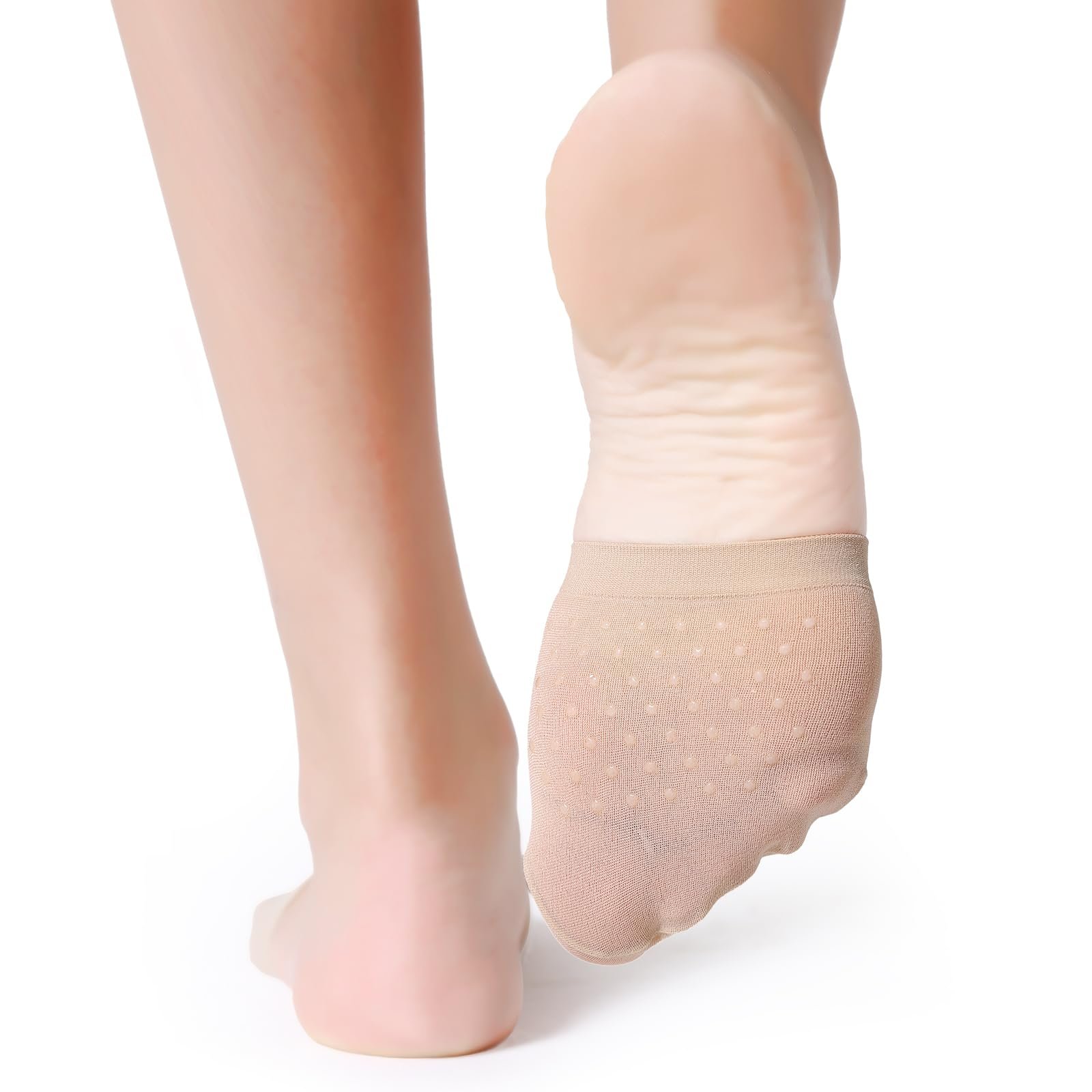 Носки с пальцами MANZI, 6 пар, женские, полуноски, дышащие, нейлоновые, носки-следки, невидимые носки с нескользящими силиконовыми точками, носки для передней части стопы для высоких каблуков, фото №4