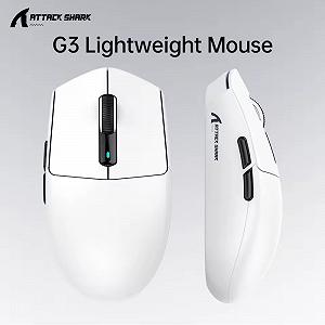 Миша Attack Shark G3 White 25000DPI PAM3311 Wireless Bluetooth synthetic.ua - Фото 1