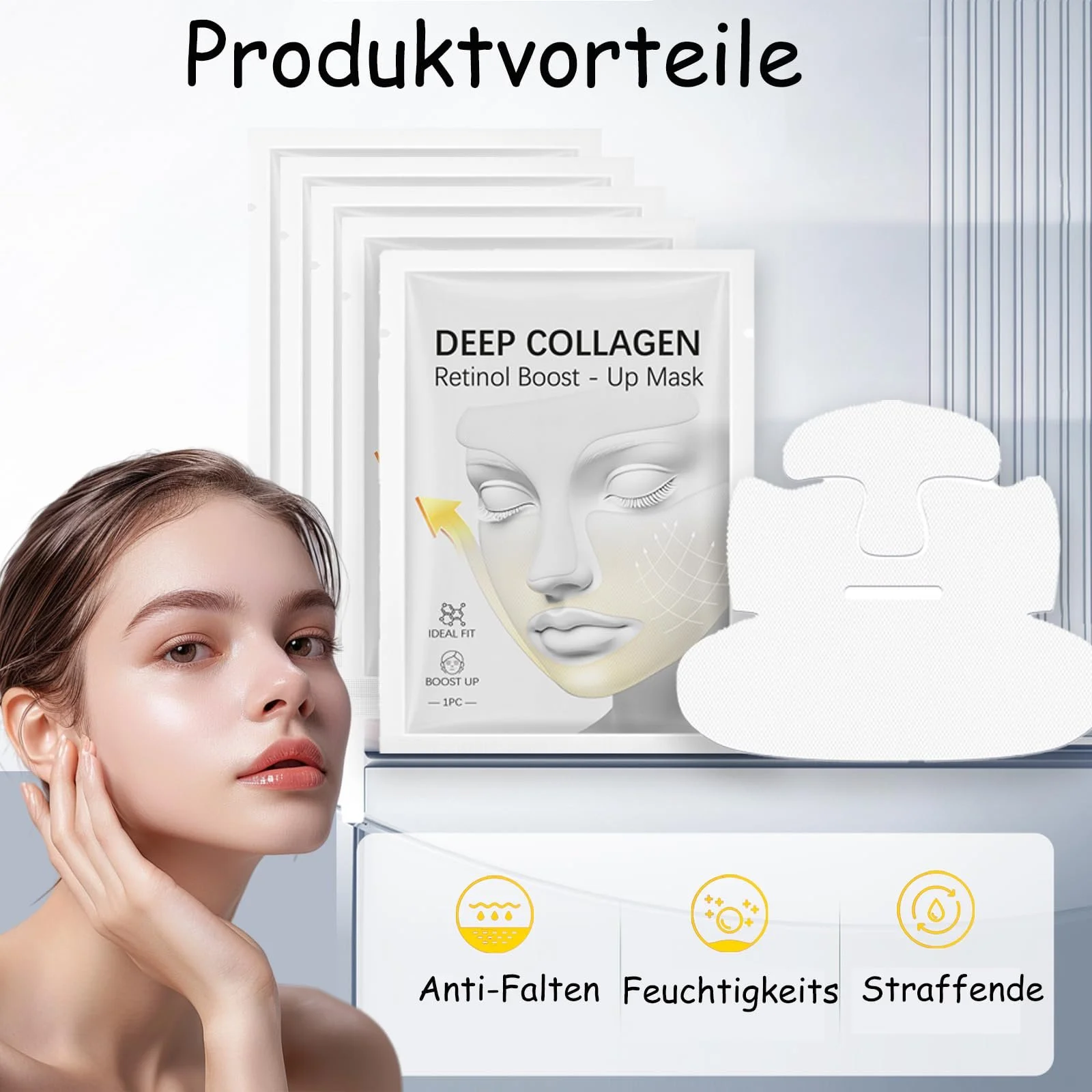 Маска Тканинна Soleneva Collagen з колагеном та ретинолом для обличчя для зменшення зморшок, 6 шт, фото №5 Маска Тканинна Soleneva Collagen з колагеном та ретинолом для обличчя для зменшення зморшок, 6 шт, фото №5