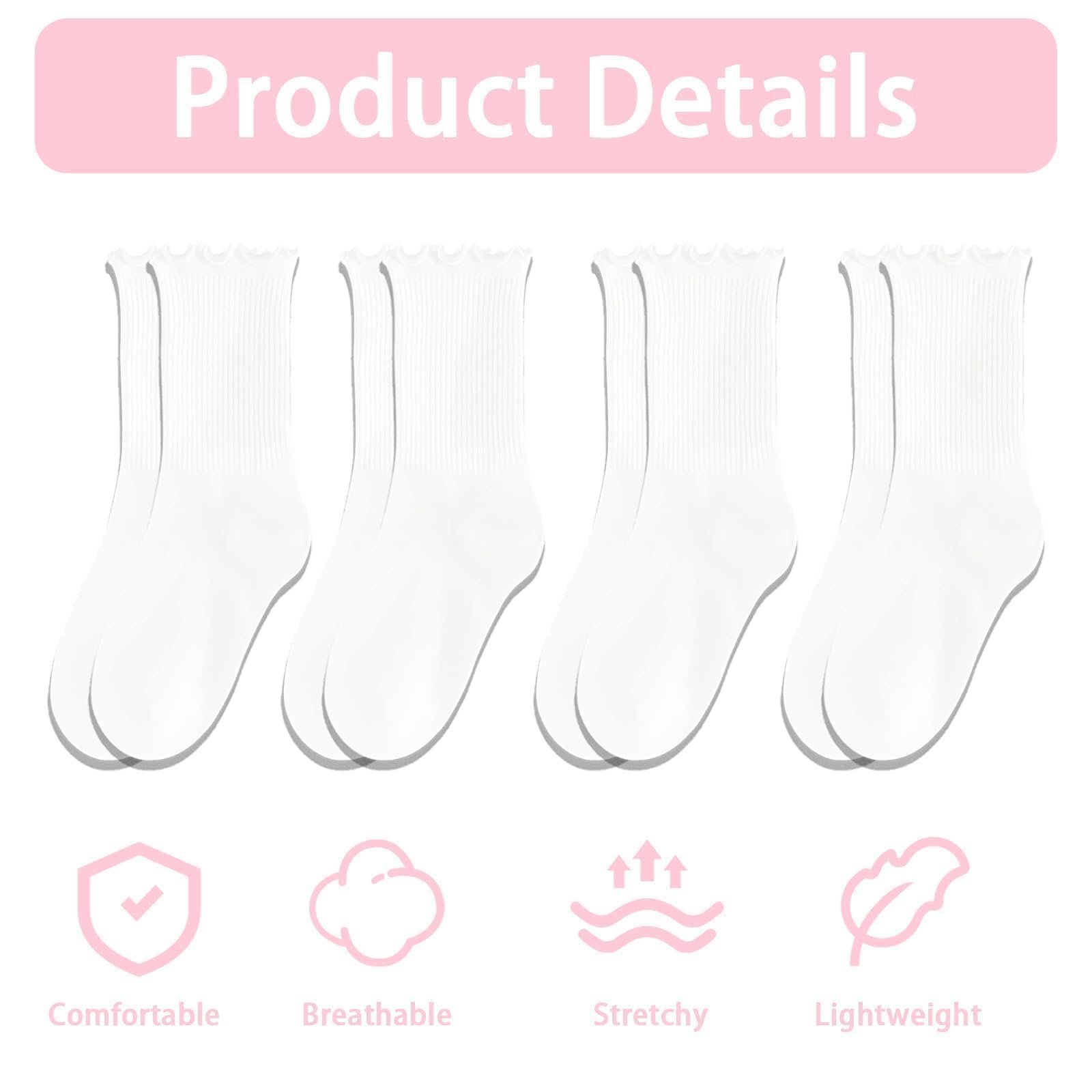 Женские носки с рюшами Белый, 6 пар, фото №3