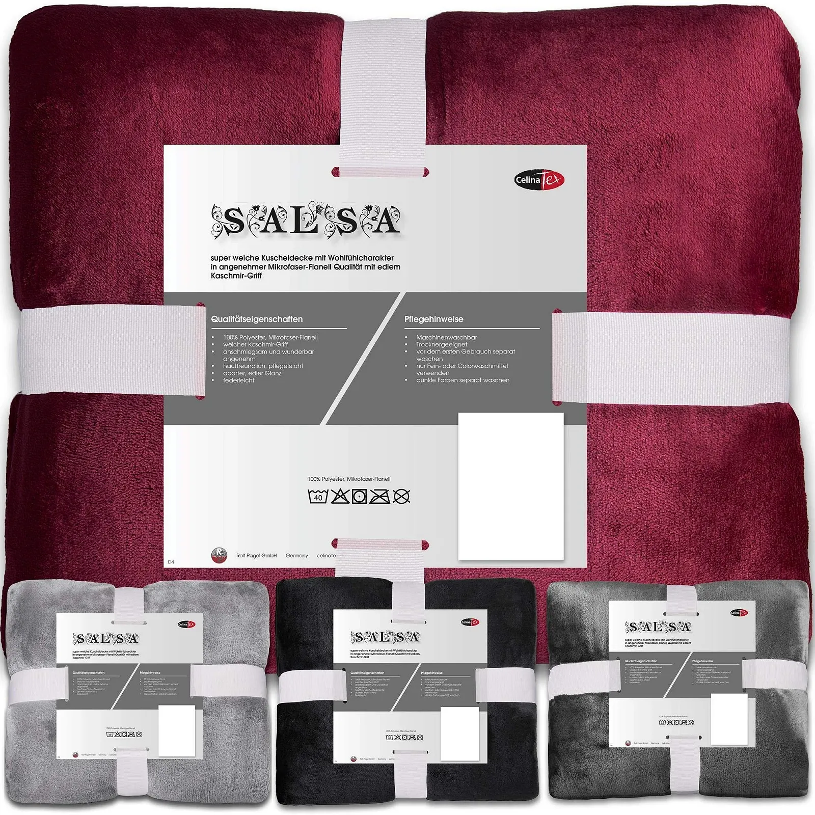 Покривало CelinaTex Salsa, 150 x 200 см, сріблясто-сіра Покривало з мікрофібри з кашеміровим дотиком, покривало, фото №6