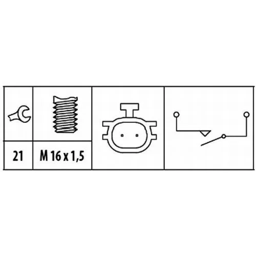 Вимикач ліхтаря заднього ходу HELLA 6ZF 181 612-061 для FORD MAZDA MITSUBISHI NISSAN, фото №2