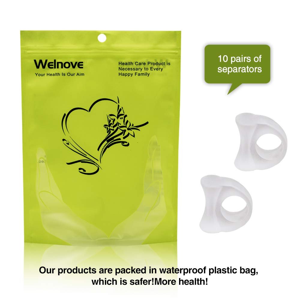 Роздільник для пальців гелевий Welnove великого пальця прозорий, 10 штук, фото №3
