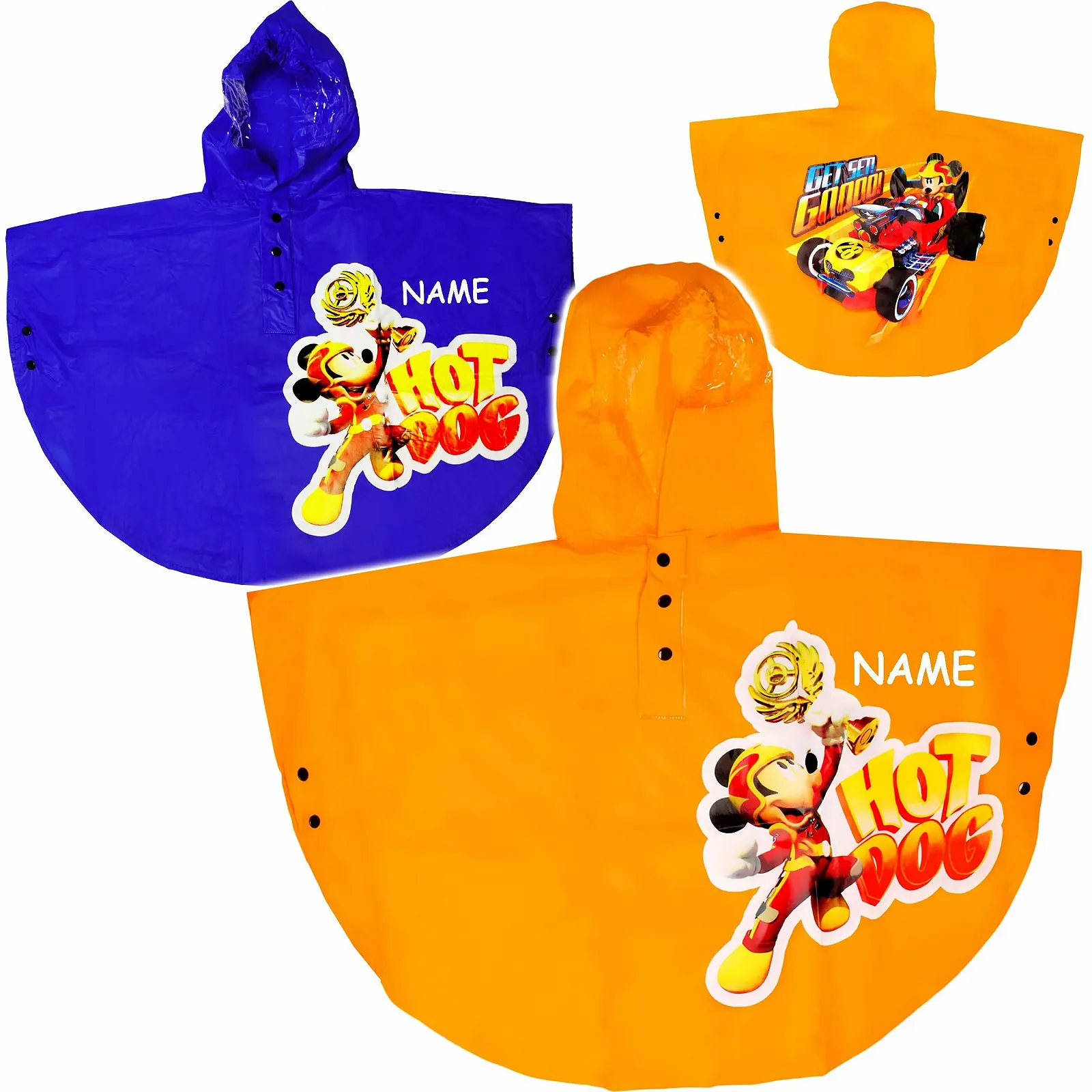 Дитячий пончо Mickey Mouse & Car блакитний/помаранчевий, фото №1