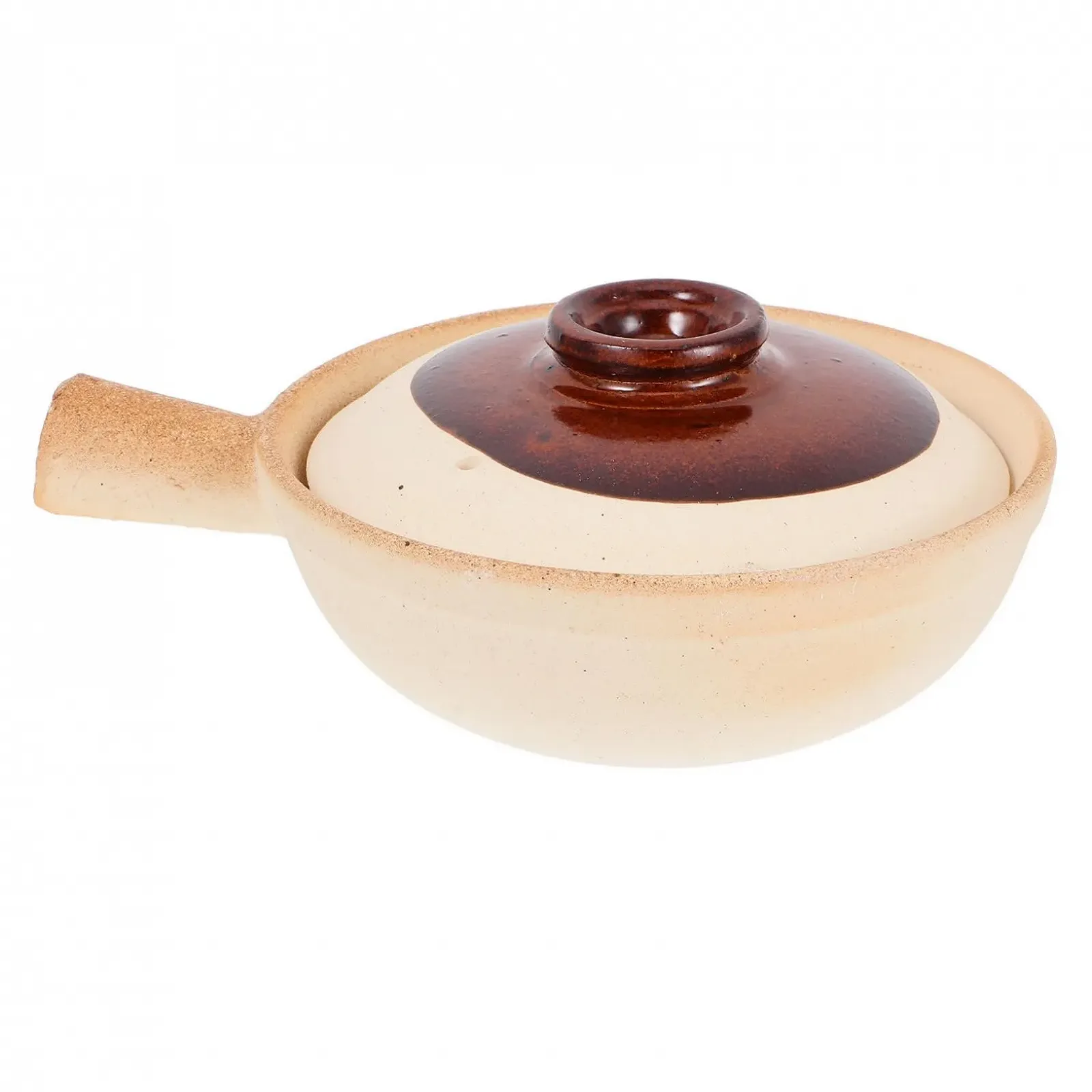 Керамічний глиняний горщик Gatuida традиційний теракотовий з кришкою жаростійкий портативний, фото №1