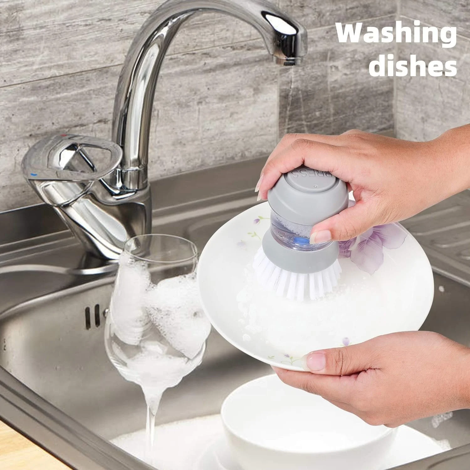 Щітка для миття посуду Soap Dispenser Stand and Drip Tray, фото №4