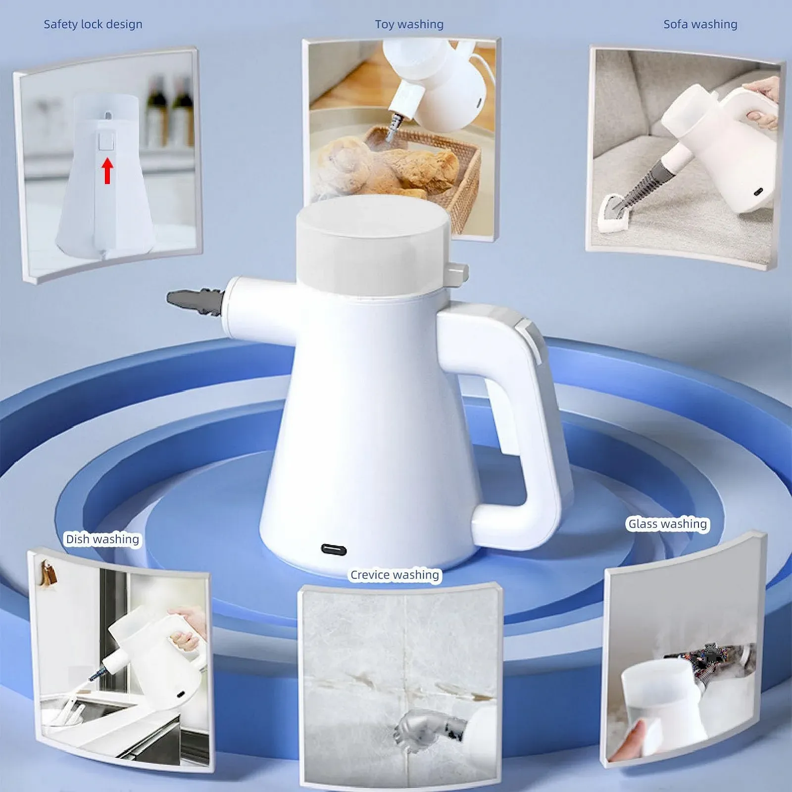 Ручний пароочисник Naroote 1000 Вт IPX4 3.5 бар EU Plug 110-220 В, фото №3