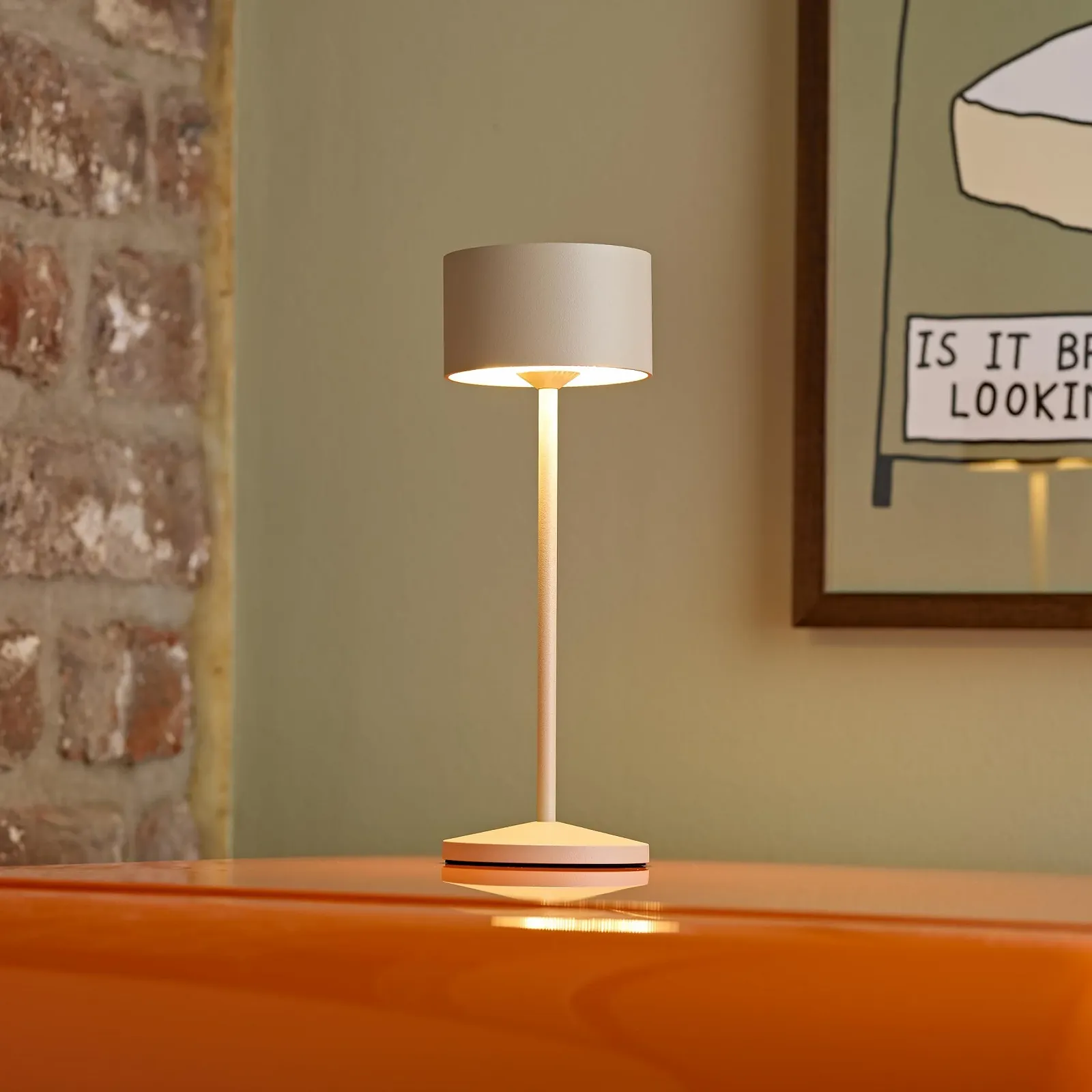 Настільна лампа SIGOR Veluna Set of 3 LED Battery FlexMood IP44 Outdoor Beige, фото №8