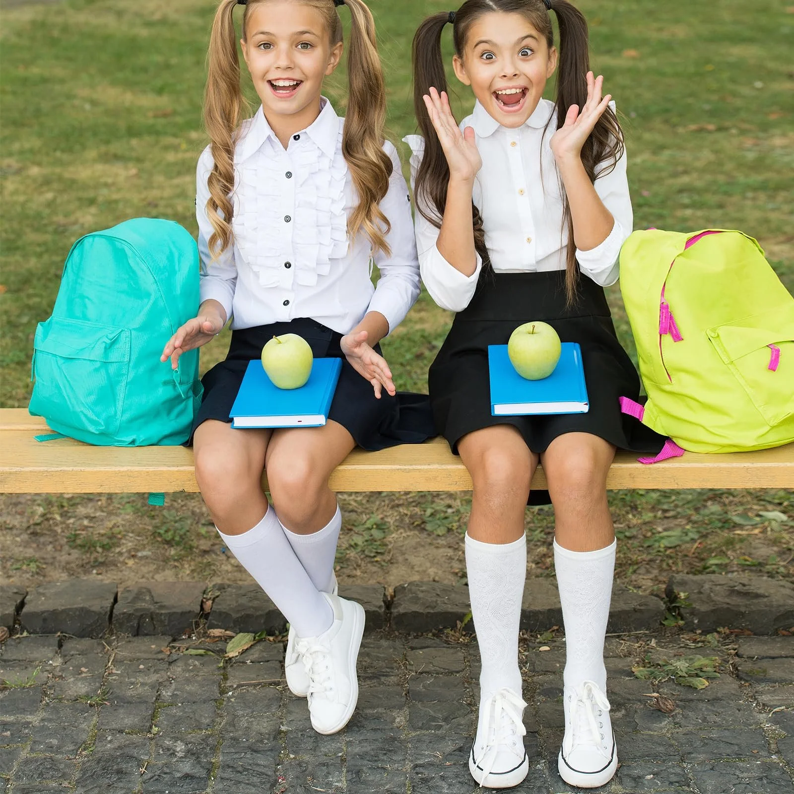 3 пари жіночих гольфів до коліна Білий, фото №4 3 пари жіночих гольфів до коліна Білий, фото №4