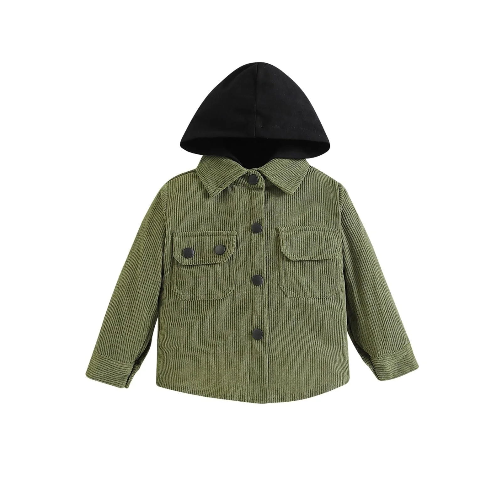 Куртка Mjjsk дитяча з капюшоном для хлопчиків, вельветова, стильна на ґудзиках, м'яка, тепла, зручна, осінь, зима, модна, трендова, фото №1