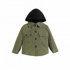 Куртка Mjjsk детская с капюшоном для мальчиков, вельветовая, стильная на пуговицах, мягкая, теплая, удобная, осень, зима, модная, трендовая - Фото 1