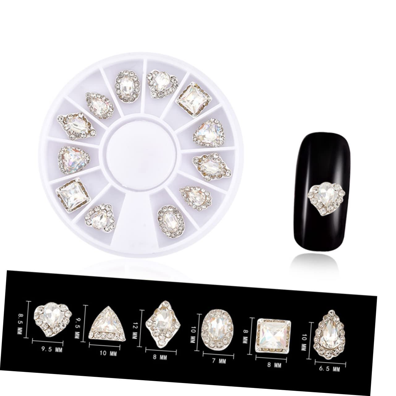 Стразы Healvian для ногтей, 2 коробки, блестящие, 12 сеток, инструмент для поворотного стола, украшения для страз для натуральных/акриловых ногтей, фото №5