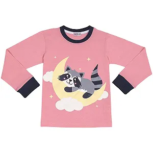 Піжама A2Z 4 Kids для дівчат, комплект 2 шт., з принтом місяця та єнота synthetic.ua - Фото 1