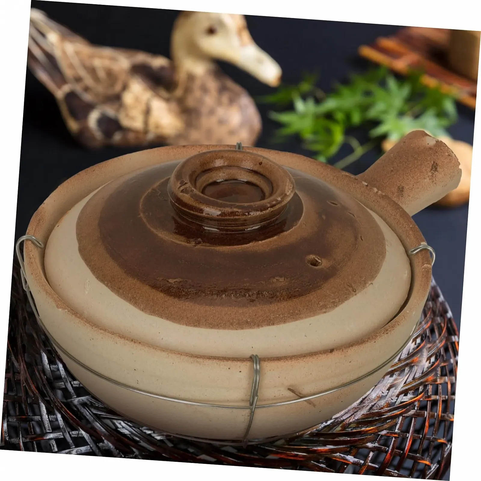 Горщик для приготування їжі ERINGOGO глиняний з ручкою 0,5 л китайський стиль, фото №5