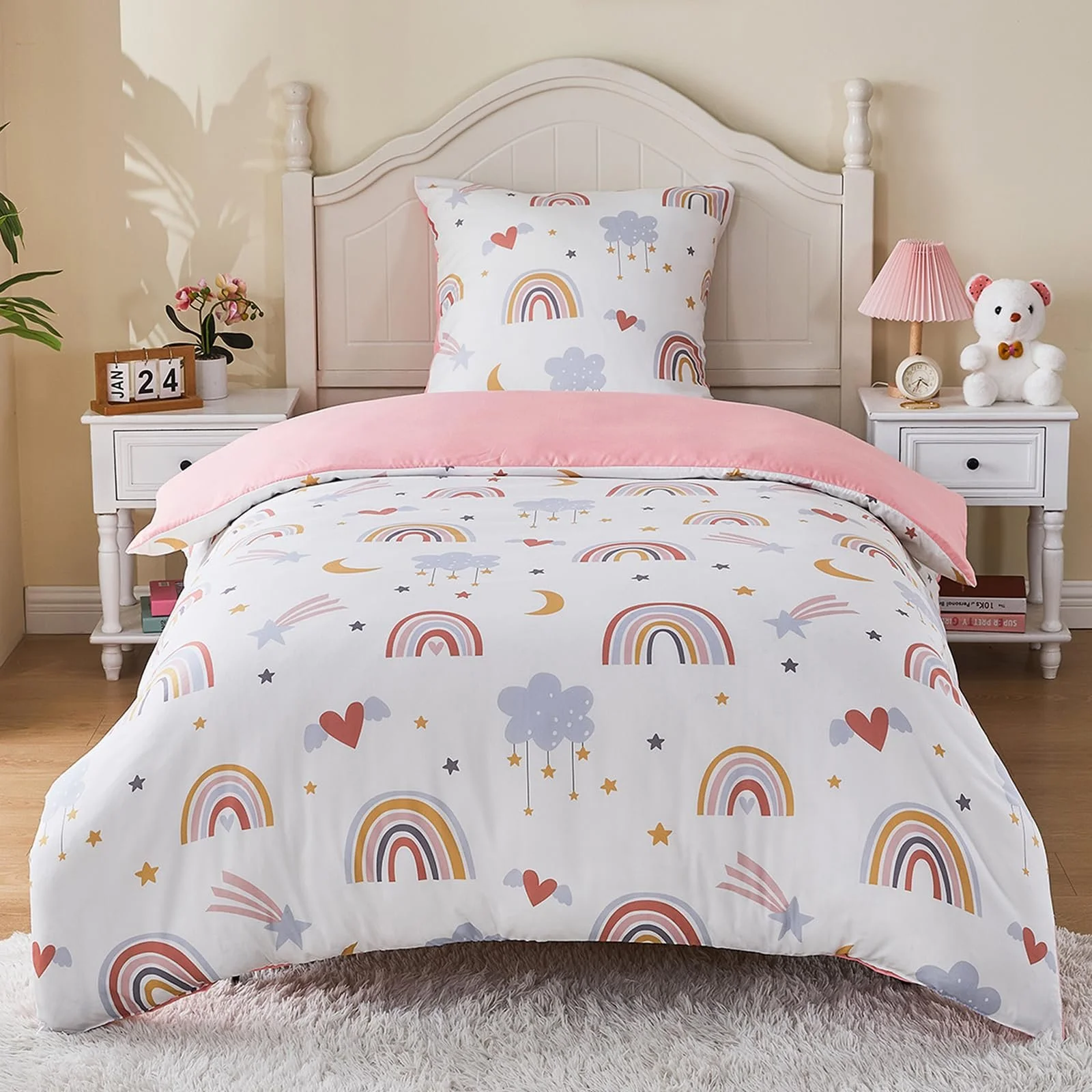 Постельное белье Yasida Rainbow 135 x 200 см, розовое, фото №1