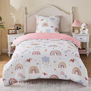 Постільна білизна Yasida Rainbow 135 x 200 см, рожева - Фото 1