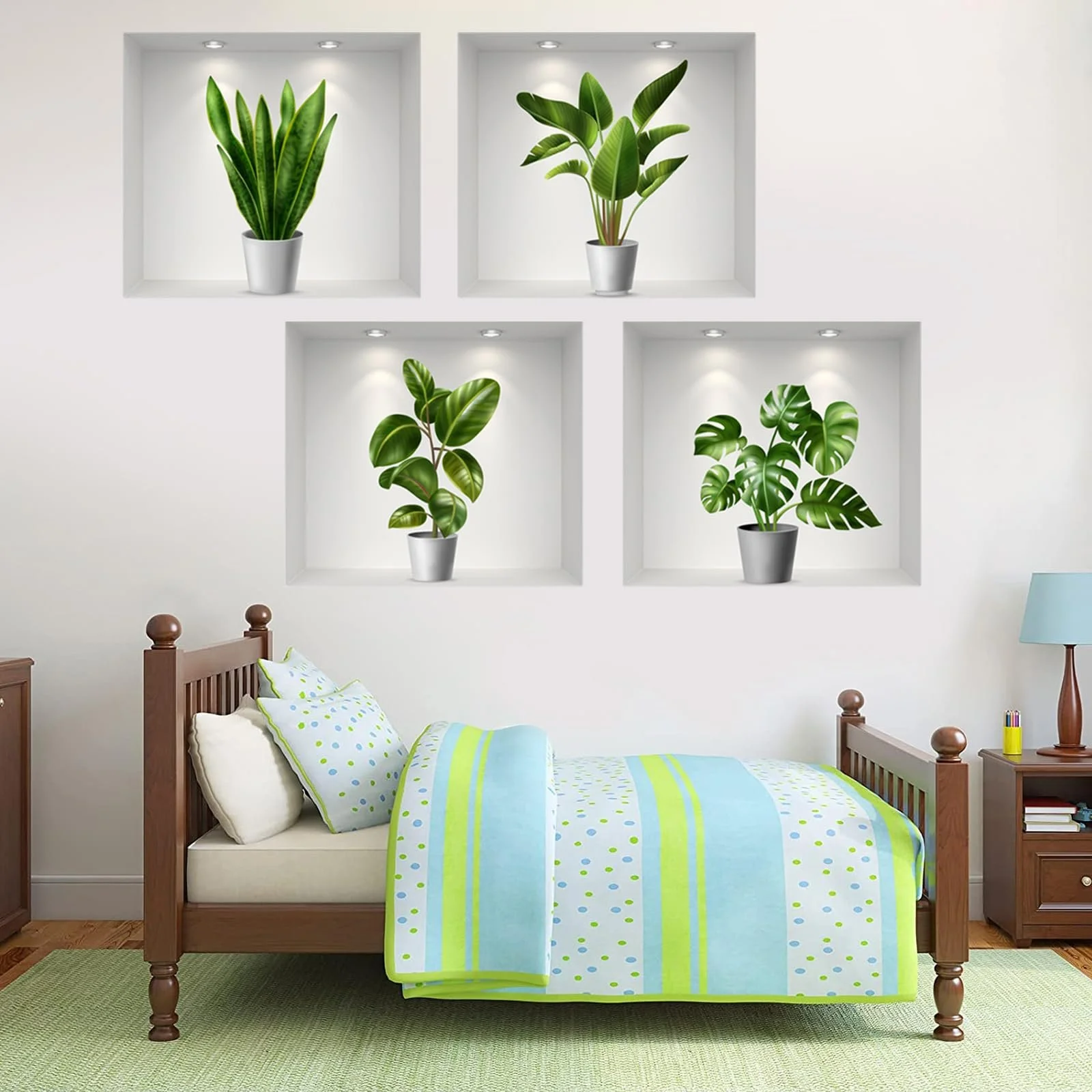 3D наклейка на стіну Ваза з рослинами 4 штуки, фото №6 3D наклейка на стіну Ваза з рослинами 4 штуки, фото №6