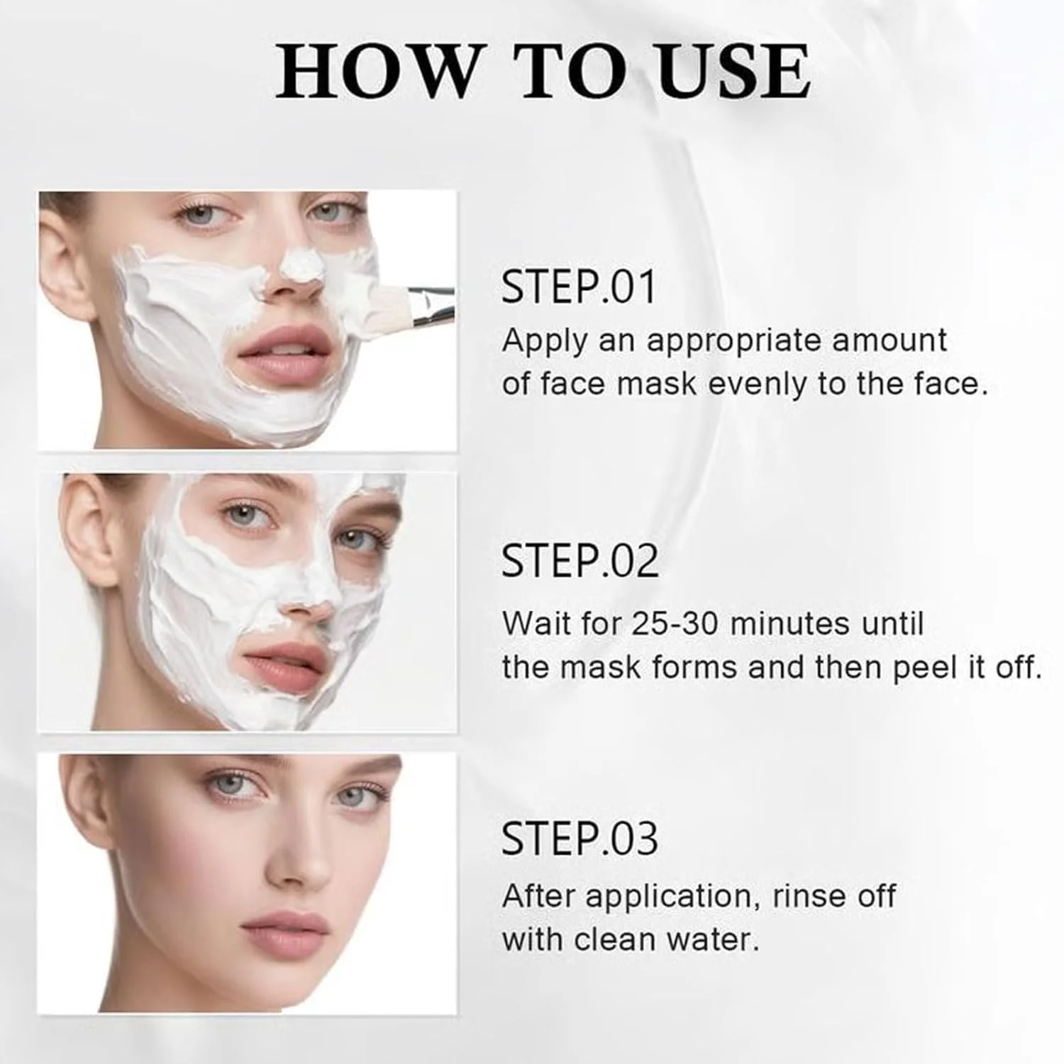 Маска для лица Молочная Korean, Collagen Wrapping Peel-Off Face Mask Pack, органическая маска для лица с коллагеном, увлажняющая и осветляющая, уменьшает дряблость и тусклость для сияющей кожи (2 шт.), фото №9