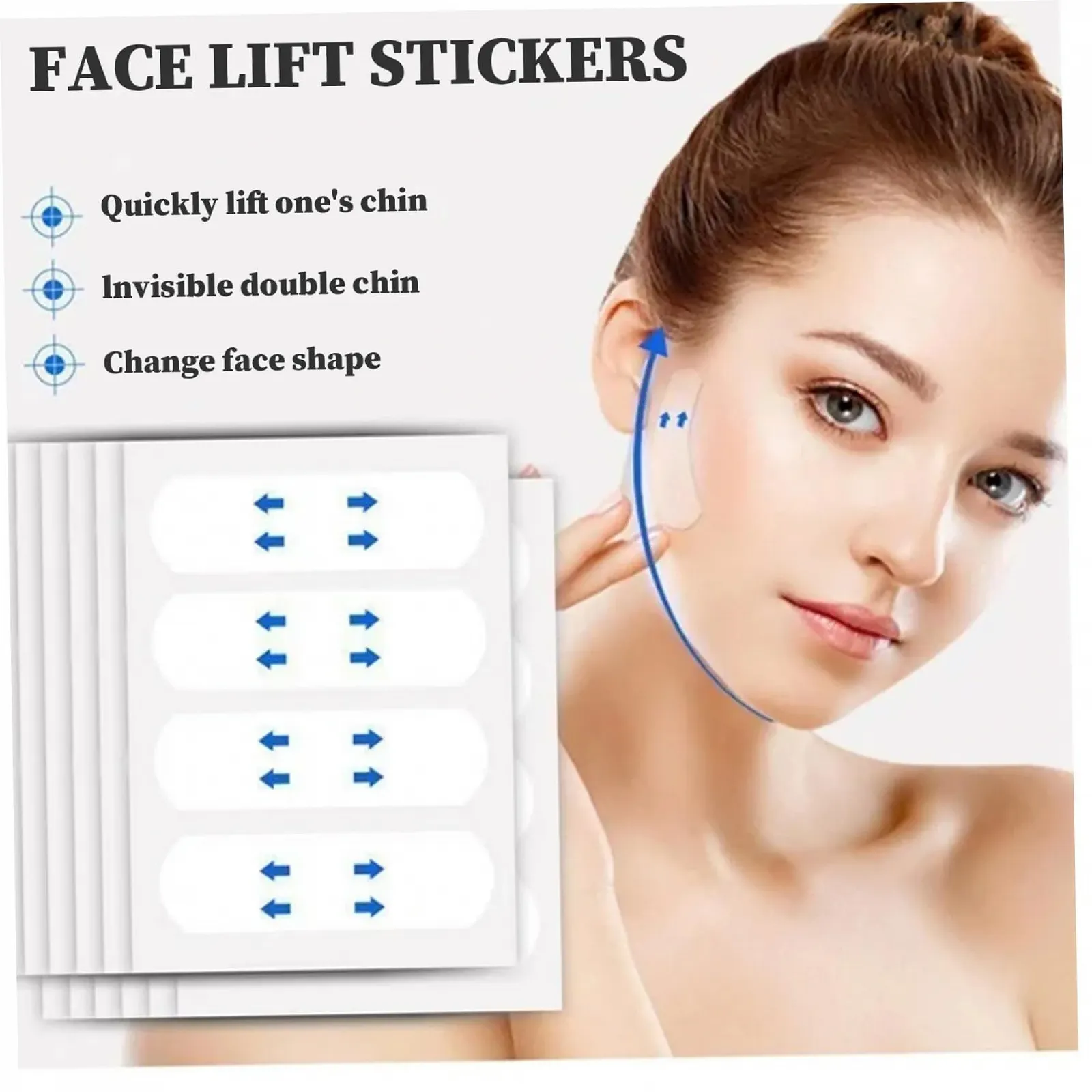 Стрічка для підтяжки обличчя V-подібна 120 штук Водонепроникна, фото №2