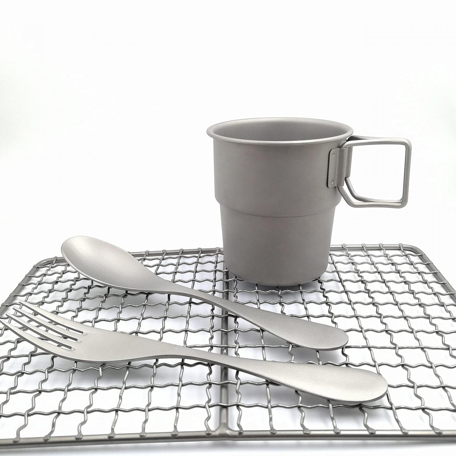 Спорк RISON-Titanium Ultra Light and High Quality для походов, рыбалки или других активностей на открытом воздухе (упаковка 2 шт.), фото №4