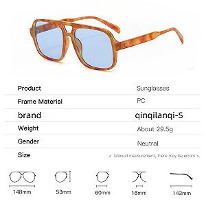 Сонцезахисні окуляри Retro qinqilanqi-S для чоловіків та жінок Класичні 70-х років Вінтажні Прямокутні Великі synthetic.ua - Фото 1