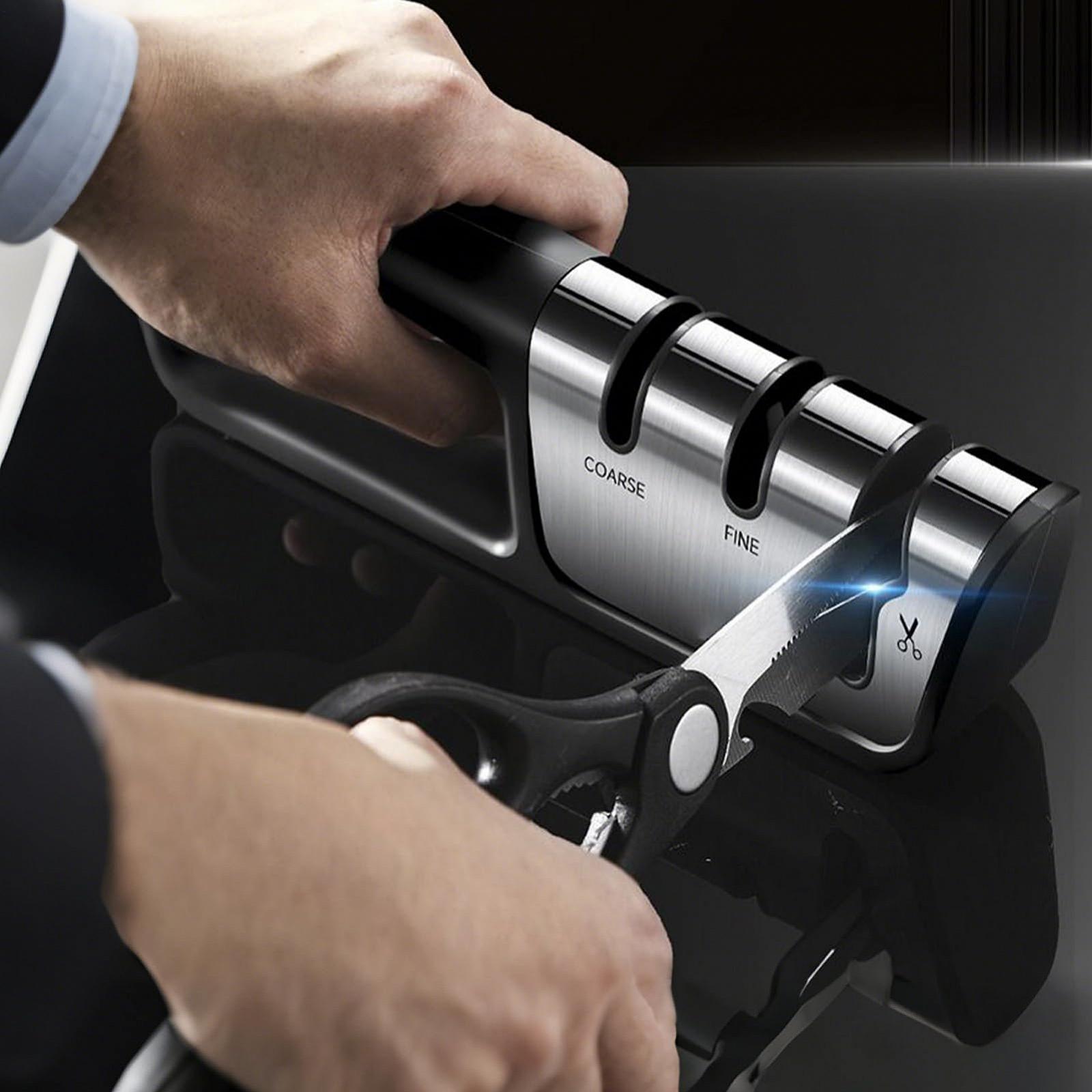 Точилка для ножей и ножниц Smart Knife Sharpener 3-ступенчатая профессиональная ручная, фото №4