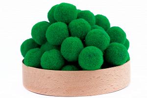 Помпоны для рукоделия Лентомания 20мм бархатные Dark green 10шт (POM20-15) - Фото 1