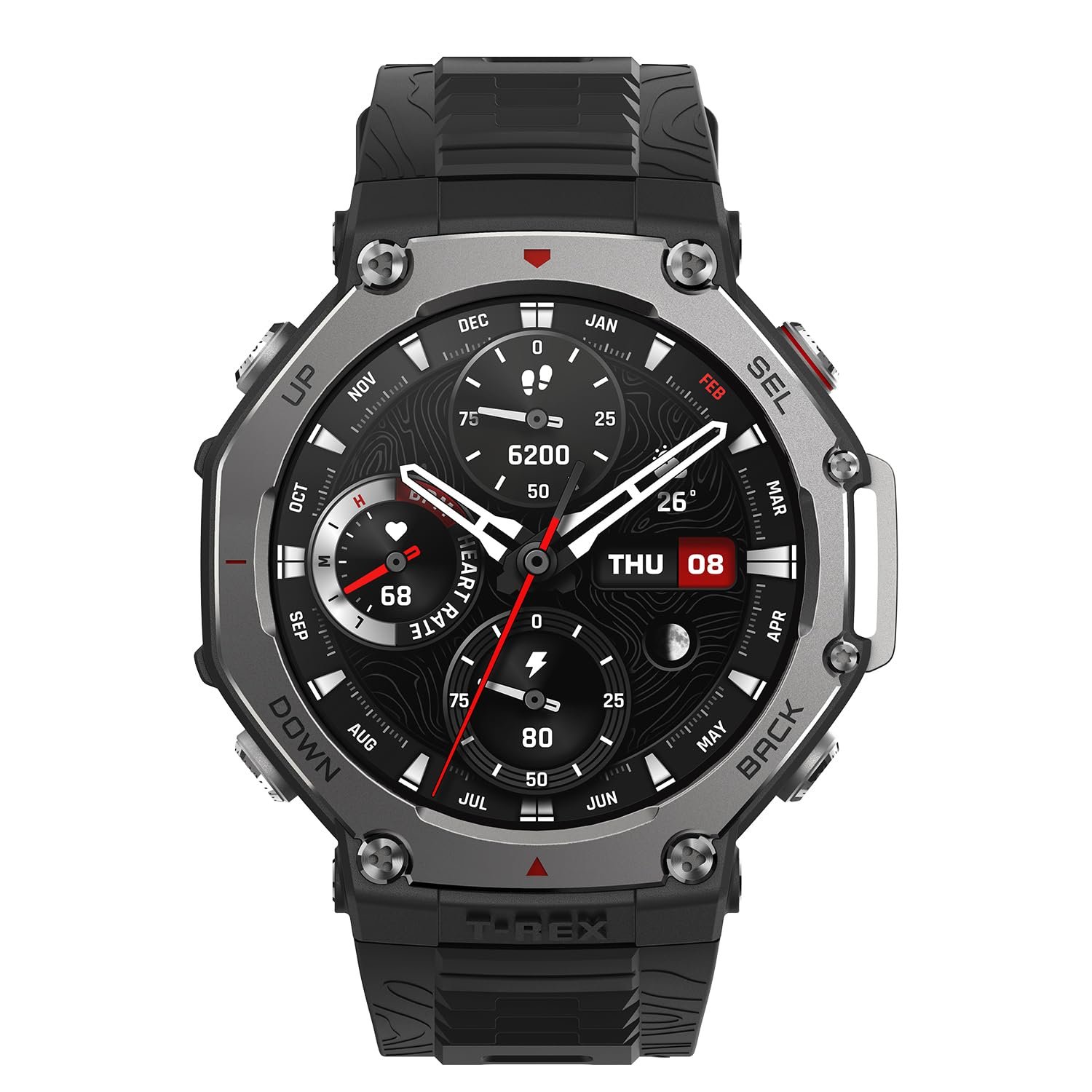 Смарт-годинник Outdoor Amazfit T-Rex 3 48 мм AMOLED, Offline Karten und Navigation, 6 Satellitensysteme Dual Band GPS, 27 днів роботи від акумулятора, NFC, 170 Plus Sportmodus, 45 м Freitauchen, фото №2