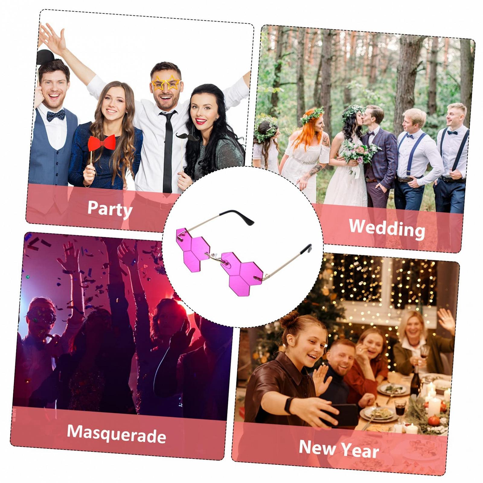 Сонцезахисні окуляри PACKOVE 2 пари для жінок і чоловіків, великі, різнокольорові, фіолетові, фото №4