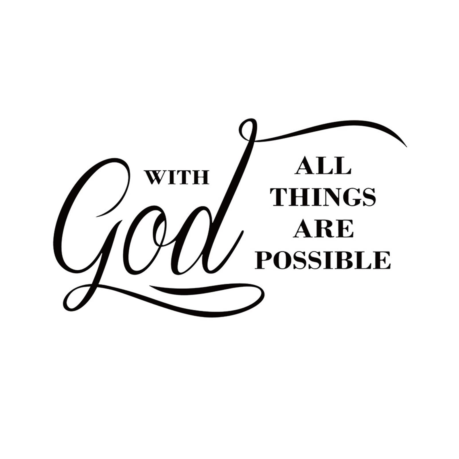 Наклейка на стіну All Things are Possible with God Inspirational Quote Vinyl 1 шт., фото №1 Наклейка на стіну All Things are Possible with God Inspirational Quote Vinyl 1 шт., фото №1