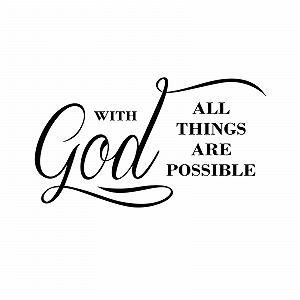 Наклейка на стіну All Things are Possible with God Inspirational Quote Vinyl 1 шт. - Фото 1