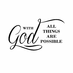 Наклейка на стіну All Things are Possible with God Inspirational Quote Vinyl 1 шт. - Фото 1